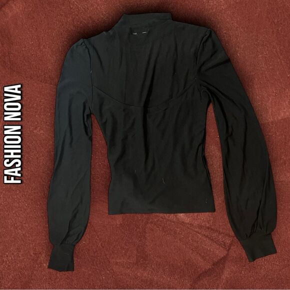 Preowned Fashion Nova Shamiyah Mesh Top – Black (XS) - Picture 6 of 8